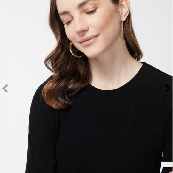 Chico's Traveler's short sleeve blavk tee with back zipper Career Office Work L - Picture 1 of 8